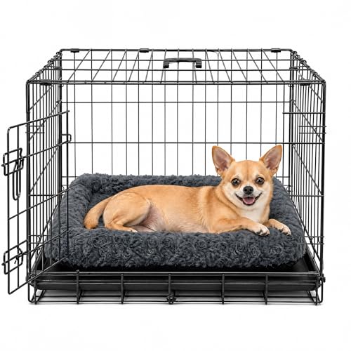Image of Dog Crate Pad for Crate /Floor /Car for Extra Small Dogs Washable | Small Dogs Crate Pad with Non Slip Bottom,Soft Dog Crate Pad for Toy Poodle Yorkshire Chihuahua,18 inchx12 inch Grey