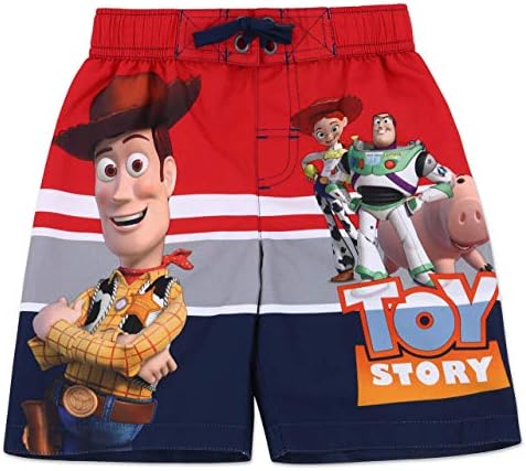 Disney Pixar Toy Story Woody Jessie Buzz Lightyear Little Boys Bathing Suit Red Navy 7