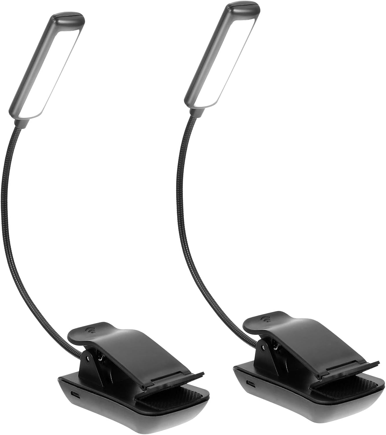MAGICLULU 2pcs Rechargeable LED Clip Lamp for Music Stand and Bedside Reading, Adjustable Piano Book Light with Eye Protection, Multi-Function Table Lamp for Musicians and Readers