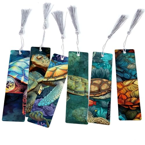 Marque-pages tortue de mer lot de 6 accessoire livre et lecture