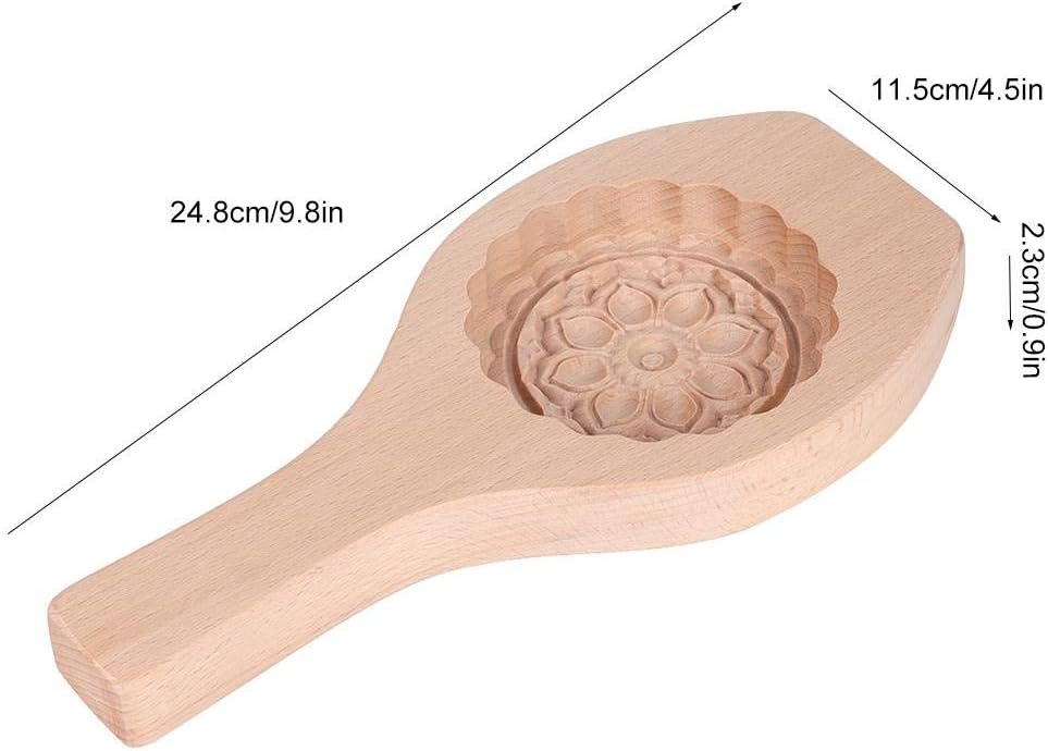 TOPINCN Wooden Mooncake Mold Flower Pattern DIY Moon Cake Mould Muffin Biscuit Chocolate Small Pastry Baking Tool(#06) - Image 3