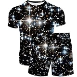 URVIP Herren Strandshorts T-Shirt 2-Teiliges Set 3D 3D Gedruckt Lustiges Kurzarm Sommer Beiläufige Herren T-Shirt Tops Tees Badeshort Sporthose Sportswear Multi-04 4XL