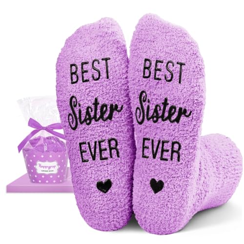 HAPPYPOP Cool Gifts for Sisters - Adult Little Big Sister Gifts, Mothers Day Birthday Socks