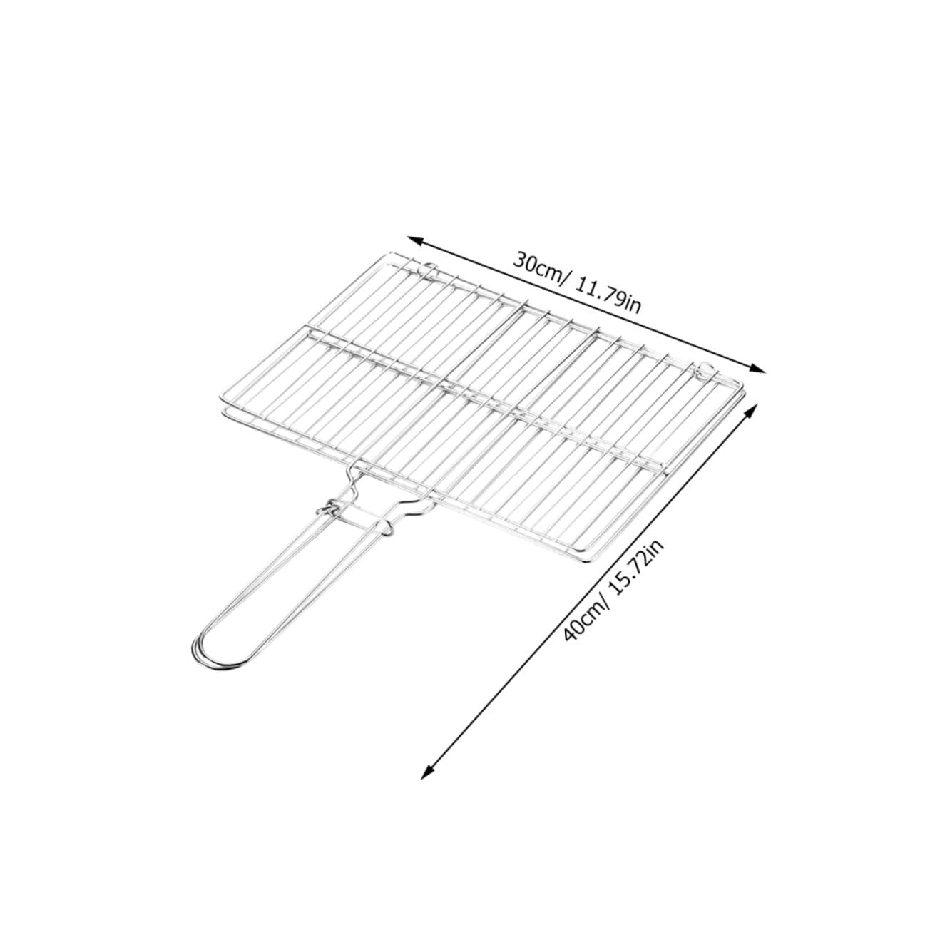 INOOMP Cestello per Barbecue in Acciaio Inossidabile, Rete Porta Pesce Spessa e Portatile con Manico, per Grigliare Pesce e Verdure All'aperto Durante Picnic e Barbecue