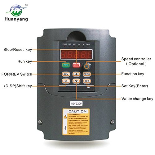 Huanyang Vfd,Single To 3 Phase,Variable Frequency Drive,2.2Kw 3Hp 110V/120V Input Ac 20A For Motor Speed Control,Hy Series #TOP2