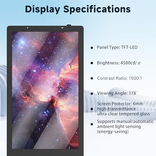 Image of 55 Inch Floor Standing Outdoor Digital Signage - IP65 Waterproof Display with 4500nits Brightness, WiFi /HDMI /USB Input for Retail, Subway & Restaurants