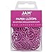 JAM PAPER Circular Paper Clips - Round Paperclips - Hot Pink Fuchsia - 50/Pack
