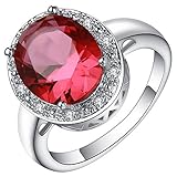 Matériaux : Alliage+Strass Xiang Ru 3PCS Ensemble Collier Boucle d\'oreille et Bague Strass Rouge Bijoux Femme Vogue Périmètre 59.5mm