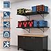 iondelce 2 Pack 1.5x3.6ft Heavy Duty Garage Wall Shelving Set, Black Floating Shelves 530 lbs Load Capacity, Garage Shelves Wall Mounted for Power Tools, Garden Supplies, Storage Bins