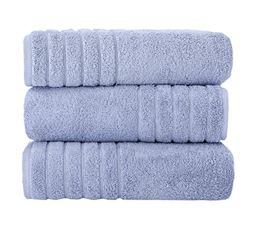 Towels Beyond Barmum - Turkish Bath Towels Set of 3 - Premium Quality Made with 100% Turkish Cotton, Spa & Hotel Towels, Absorbent & Comfy Bath Towels | 30'x56' (Blue)