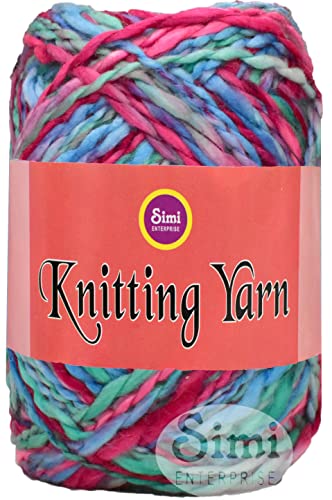 Image of Knitting Yarn Thick Chunky Wool, Sumo Cherry 600 GMS Best Used with Knitting Needles-SH Art-HCH