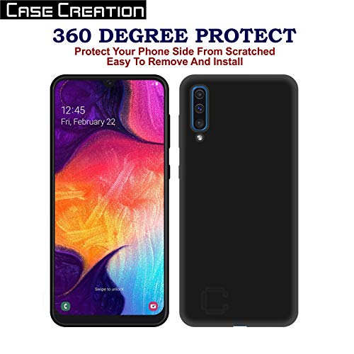 Image of Case Creation for Samsung Galaxy A70s 2019 Back case, Samsung Galaxy A70s Slim Flexible Smart Look case with 360 Camera All Angle Protection (Pure Black)