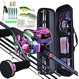 WEYU Combinación de caña de Pesca con Mosca y Carrete, Kit de Inicio de Combo de Pesca con Mosca estándar, con caña de Pesca con Mosca de 5 Piezas Ligera portátil, Carrete de Pesca