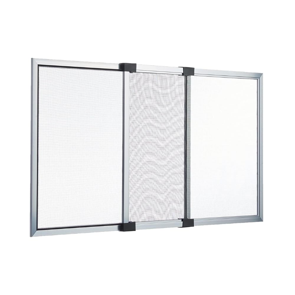 A.M.C. Moustiquaire extensible, cadre en aluminium, volet roulant, fenêtre, balcon, porte (gris, 100 x 70 cm)