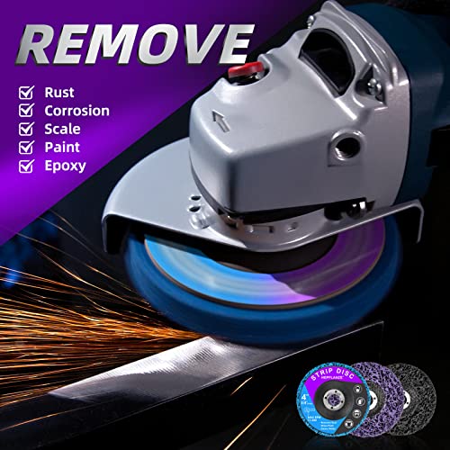 10 Pack Strip Discs 4 Inch Stripping Wheel For Angle Grinder Clean And Remove Paint Coating Rust Welds Oxidation For Metal And Wood (4" X 5/8") #TOP3
