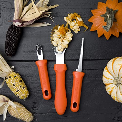 Messermeister 3-Piece Pumpkin Carving Set - Includes Scraper, Sawtooth Carver & Etching Tool - AISI420 Stainless Steel & Soft-Grip Handle - Thumbnail 6