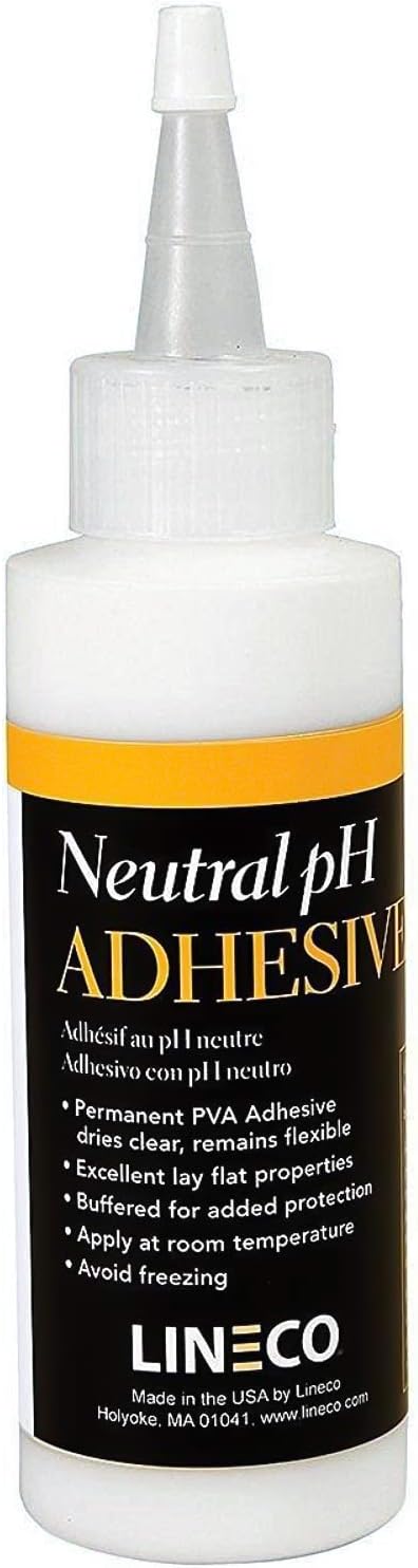 Neutral pH Adhesive, 4 Oz, Acid-Free, All-purpose Glue, Dries Clear and Remains Flexible, Used for Bookbinding and Book Repair, Framing, Collages, Paper Art and Crafts