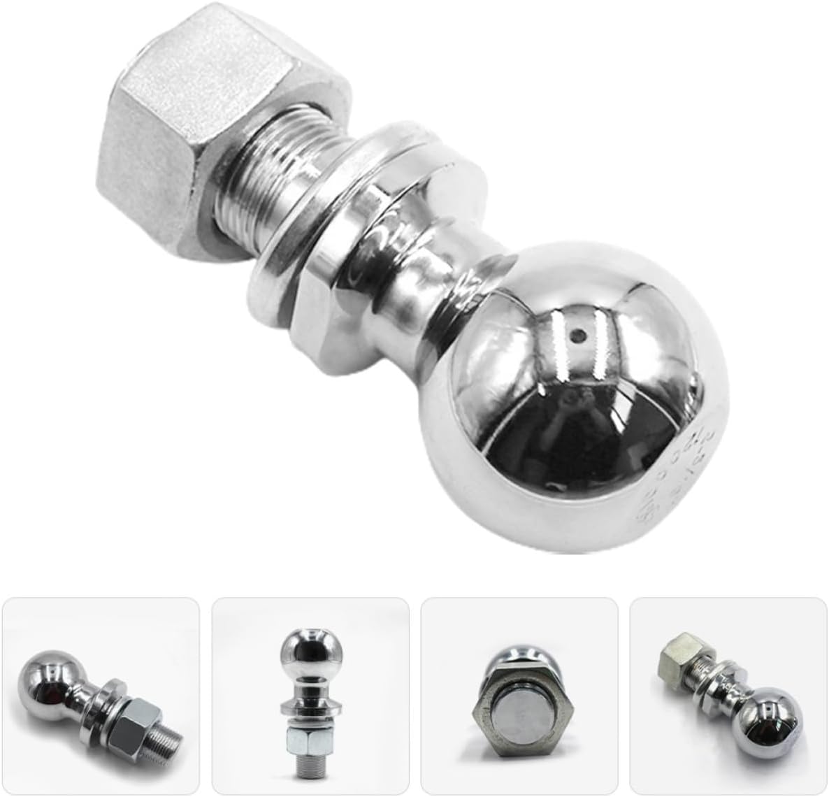 balacoo 2pcs Trailer Hitch Ball M22 7/8 Inch Steel Tow Ball for Trailer Accessories with 3.5t Capacity Quick Installation Silver Finish