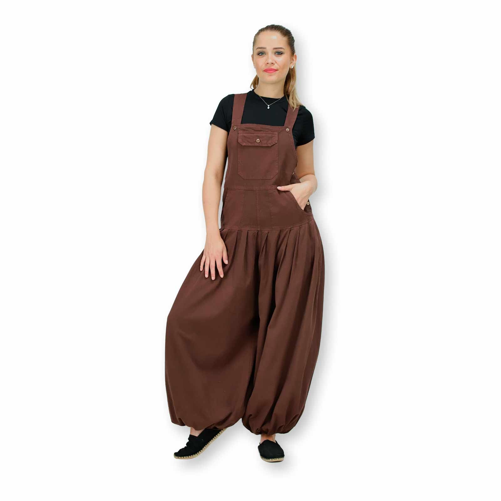 Hippie Latzhose Haremshose Hose Psy Goa 70er Overall Boho Jumpsuit Bip