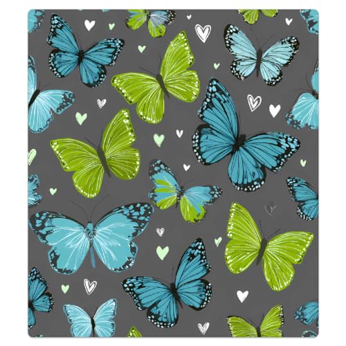 Funda magnética para lavavajillas Mexpekil de mariposas azul y verde (53,3 x 66 cm)