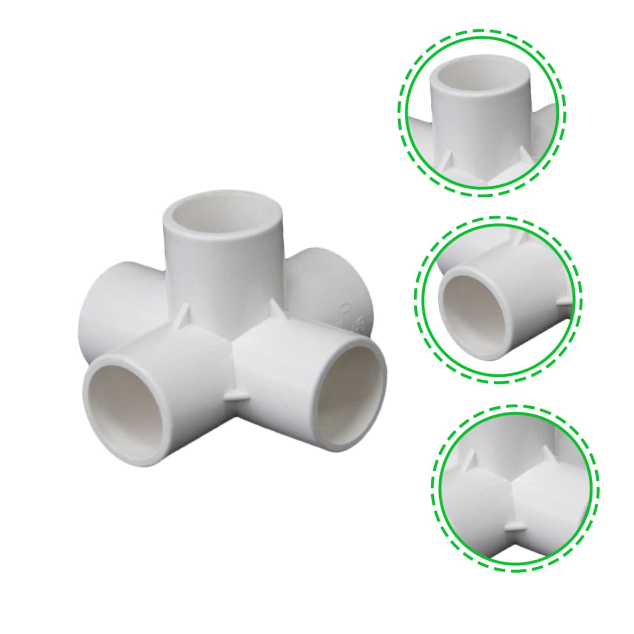 Raccordo Angolare Pvc a 5 Vie 90 Gradi, 12 Pezzi