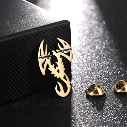 Image of Stainless Steel Insects Creative Scorpion Brooches for Women and Men