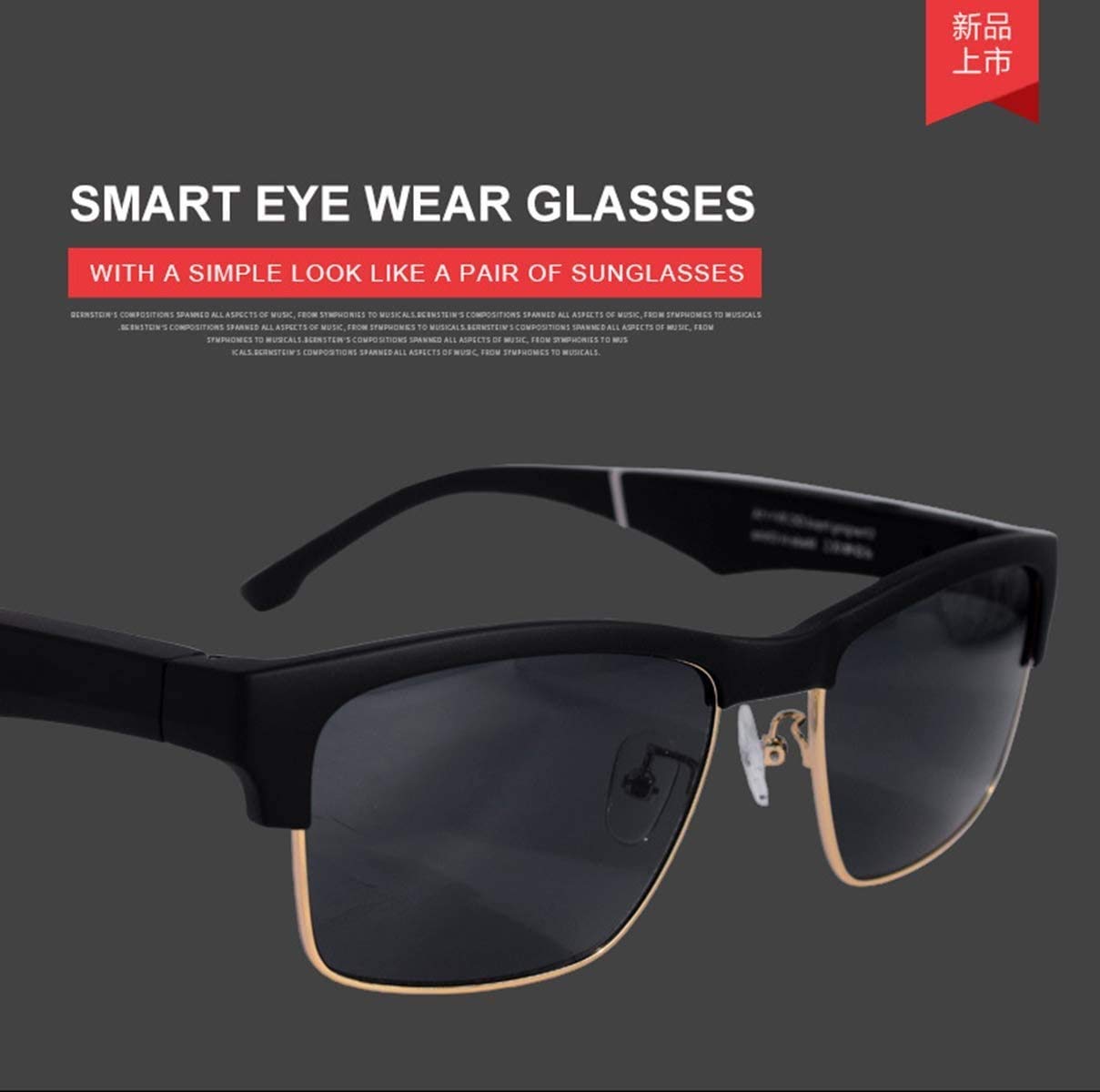Smart Wireless Bluetooth Audio Gafas de Sol, Anti-Ultravioleta y luz polarizada, Adecuada para Conducir/Deportes/Viajes