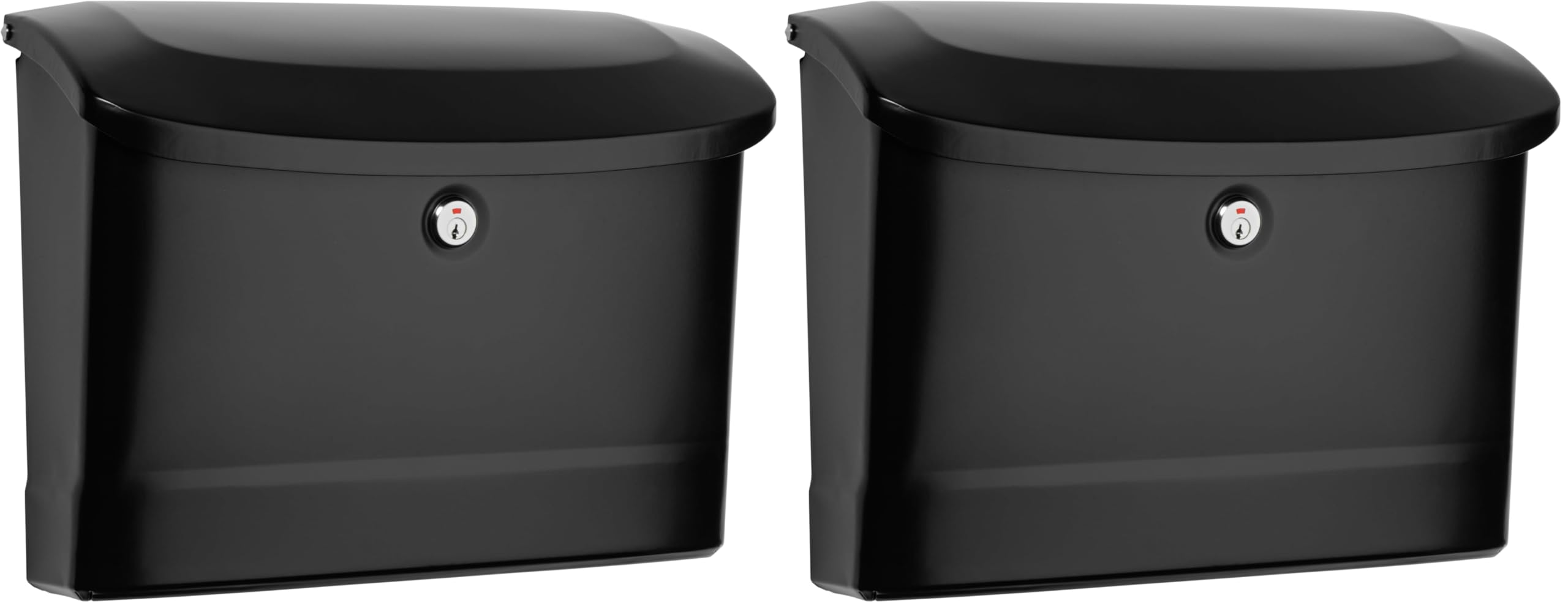 Architectural Mailboxes Princeton™ Locking, Wall-Mounted Mailbox for Outside, Metal Galvanized Steel Medium Mail Box with Lock and Key Drop Box, Black (Pack of 2)