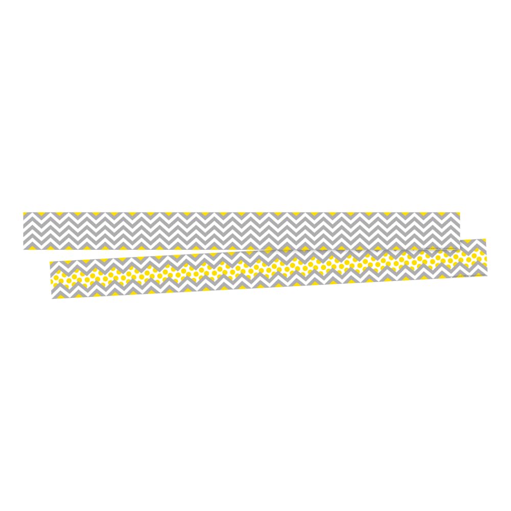 Bordure double face rafraîchir vos tableaux ternes chevrons gris et jaune - 3