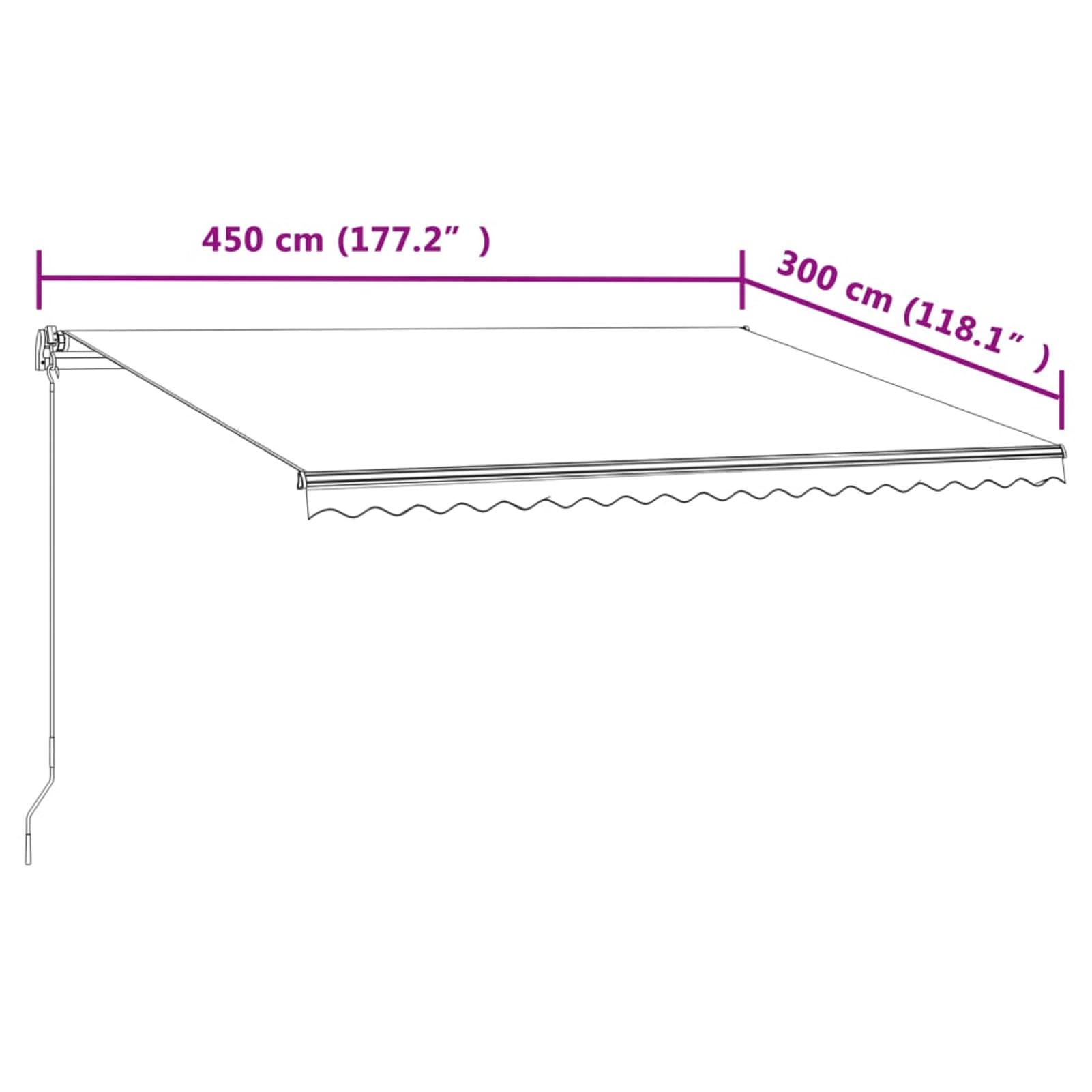 Festnight Store Banne Motorisé 4,5x3 Store banne Electrique avec Télécommande Auvent Rétractable à Bras Repliable pour Balcons Terrasse et Jardin-Crème-450 x 300 cm
