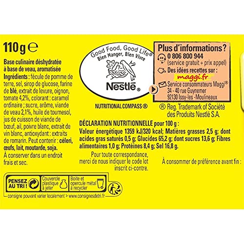 NESTLE MAGGI - Maggi Fond De Veau Boîte De 110G - le Lot De 4