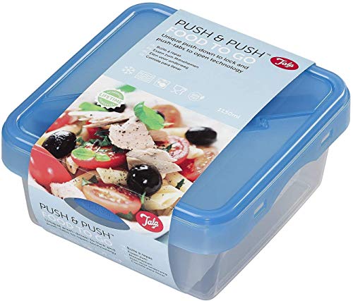 Tala Push & Push BPA Free Plastic Food Storage Container with Cutlery, 1150ml (Pack of 6)