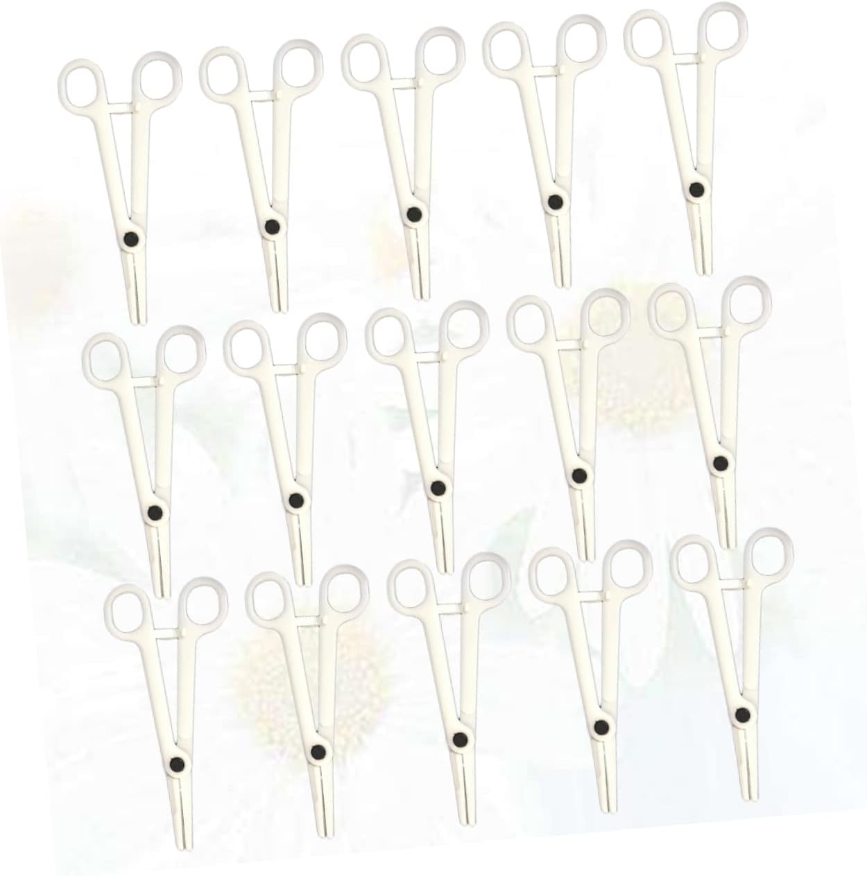 15pcs Professional Body Piercing Pliers Disposable Clamps Plastic Forceps Easy to Use and Adjust for Piercings