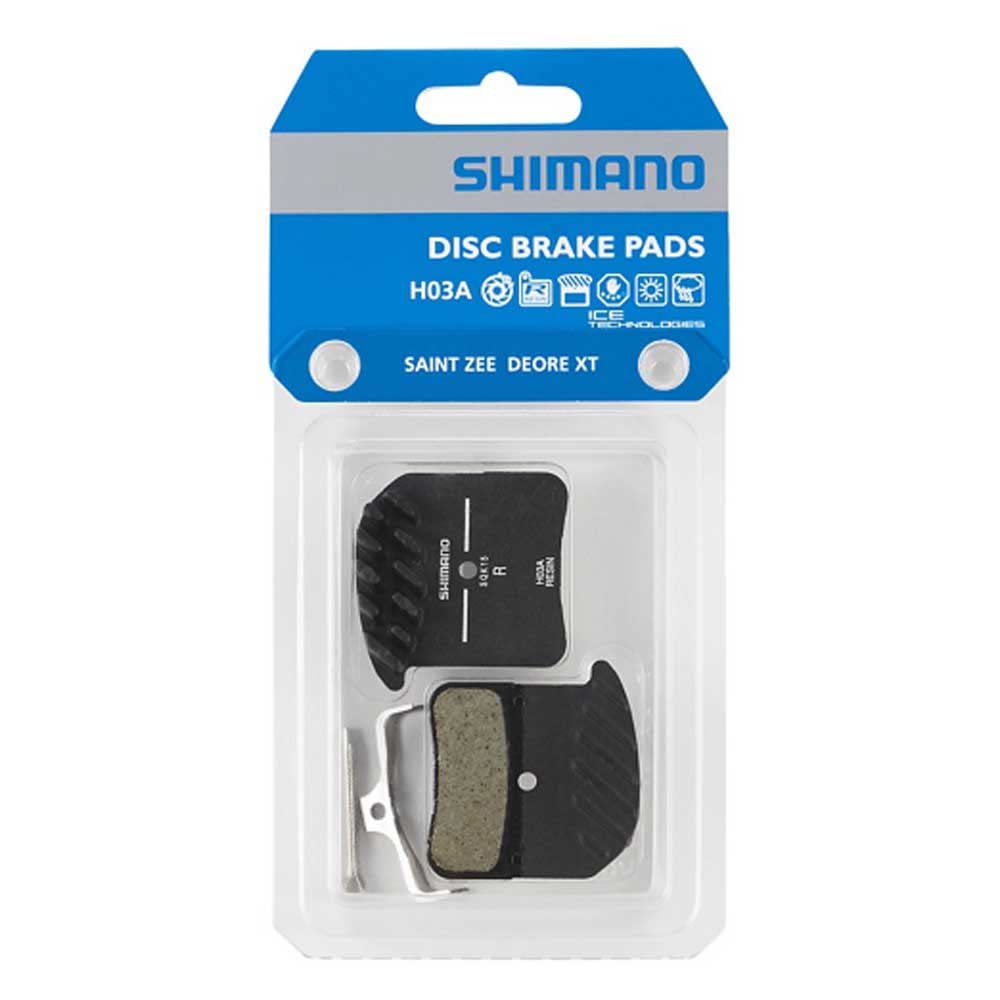 SHIMANO Bph03arf Łożyska tarczowe H03A ze sprężyną, tylne ze stopu z żebrami chłodzącymi, żywica, Dla dorosłych unisex, Czarny, Para