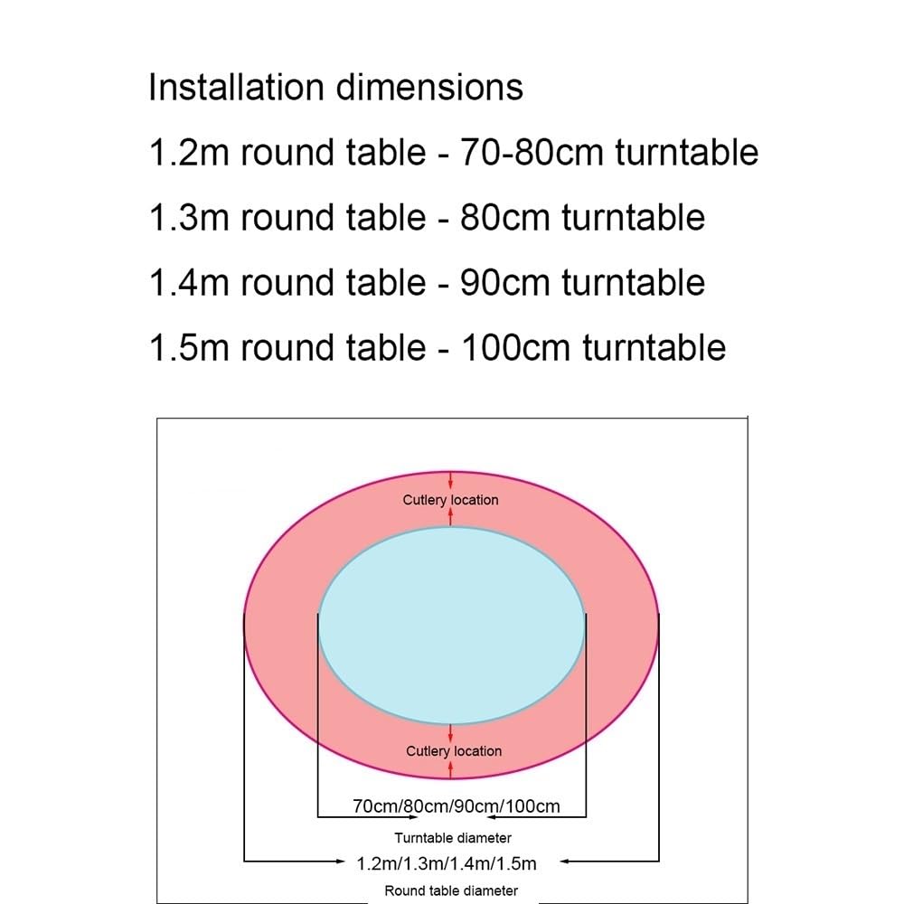 Plateau Tournant Rond en Verre Trempé De 40 Pouces, Plateau De Service Rotatif avec Base, Plateau De Table en Verre Noir Lisse (90 Cm/36 Pouces)