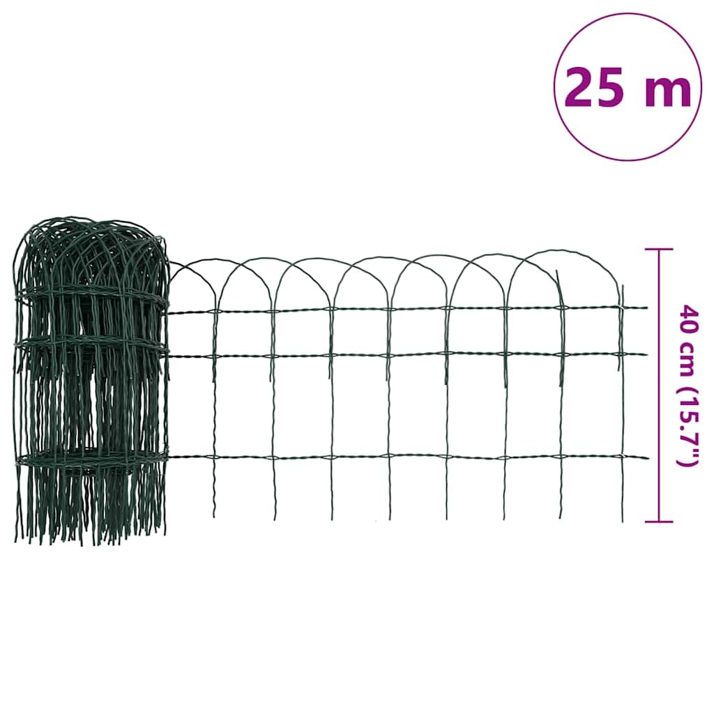 vidaXL Bordure de pelouse Fer enduit de poudre 25x0,4 m