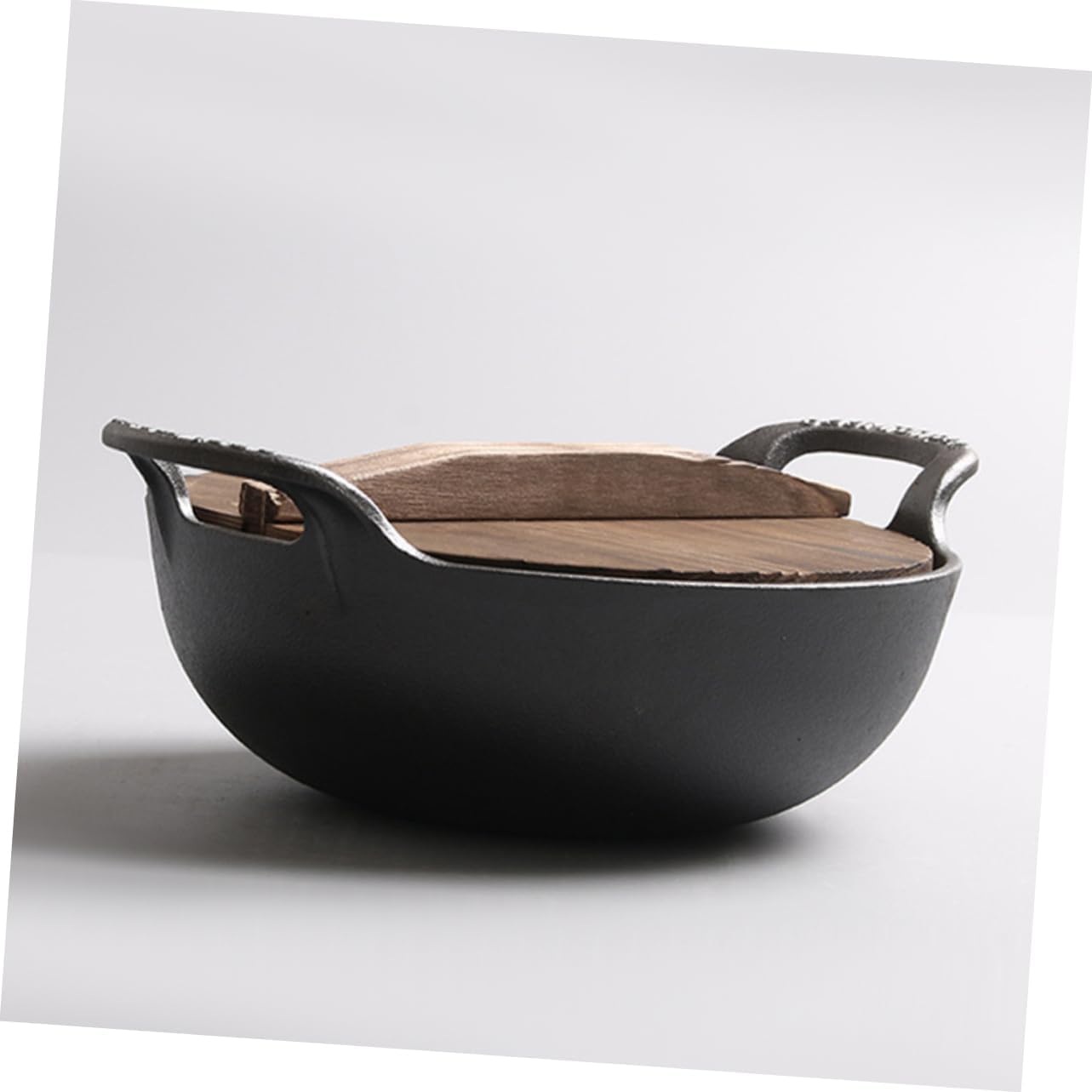 BESPORTBLE Cast Iron Skillet Lodge Style Non-stick Pan Induction Cookware Outdoor Pot Stew Pot Easy Clean Ergonomic Handles