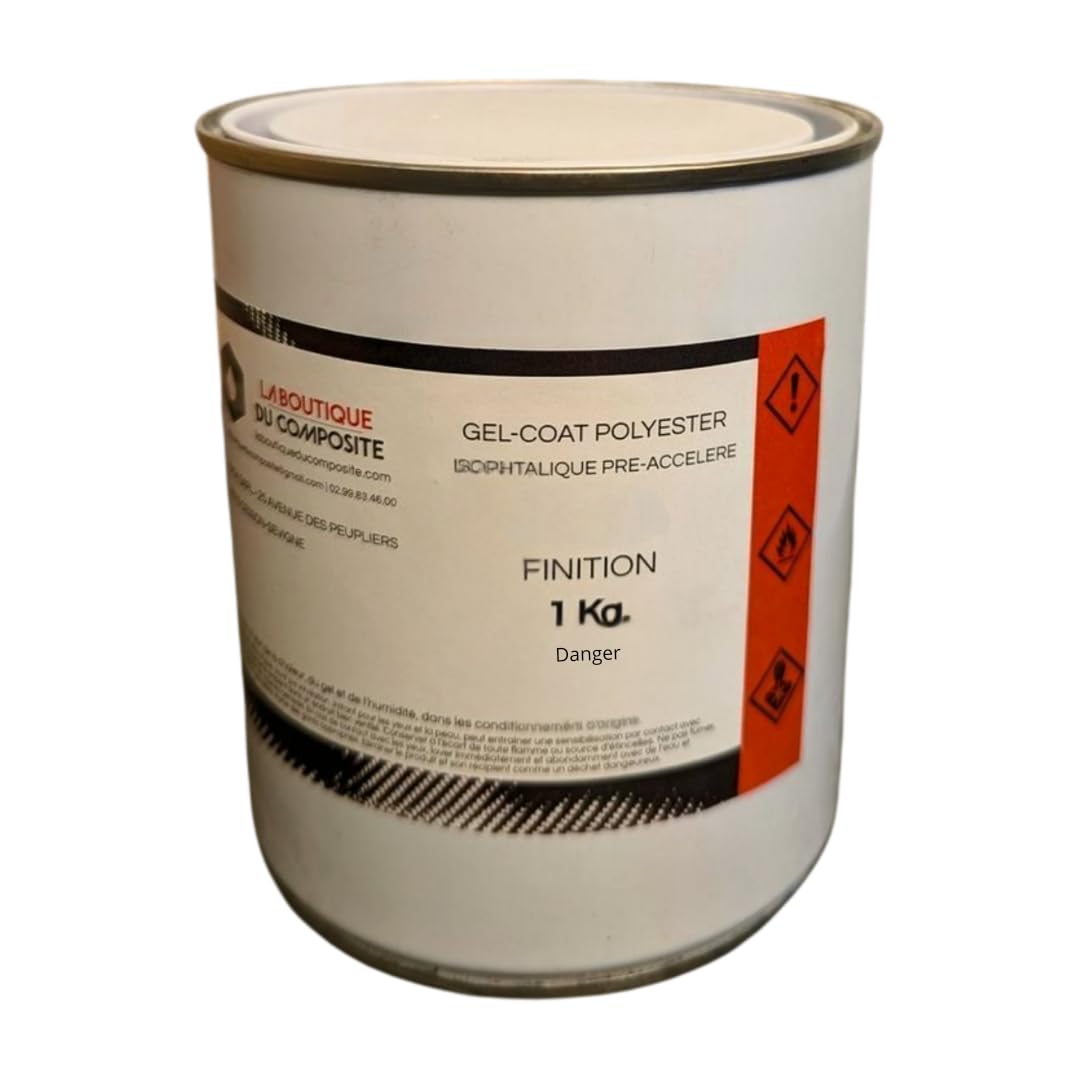2Kg Résine polyester iso. Marine de stratification + 1Kg Gel-Coat Blanc + 60g de catalyseur + pipette + pinceau