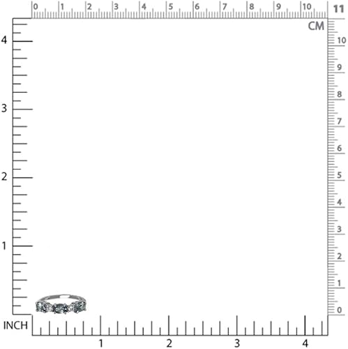 Miniatura 2 de Silvershake 3 Stone White Gold Plated 925 Sterling Silver Ring