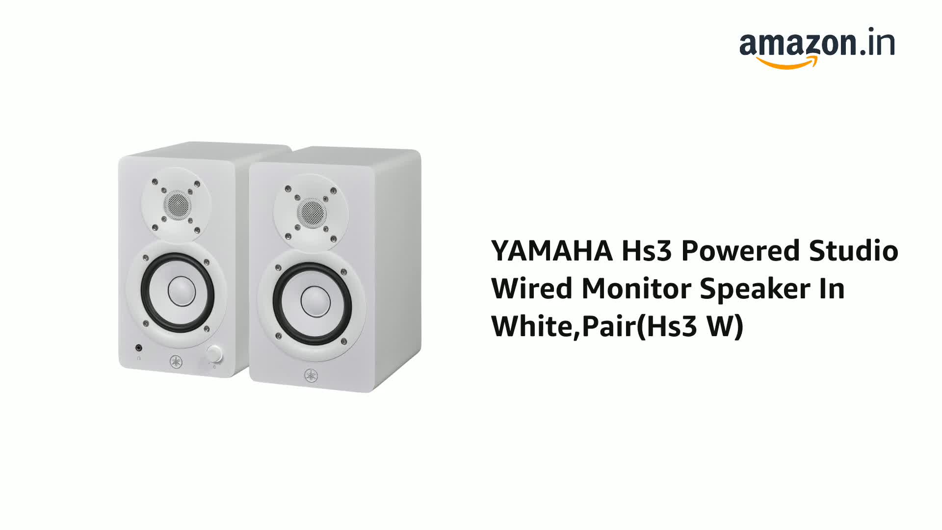 YAMAHA Hs3 Powered Studio Wired Monitor Speaker in White