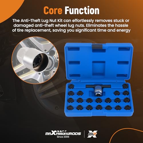 Image of maXpeedingrods 22PCS Wheel Locking Nut Key Kit Compatible with BMW, Wheel Lock Lug Nut Anti-Theft Screw Lug Nut Tool Kit Key Socket Set