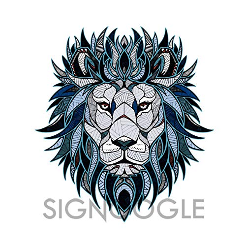 SIGNOOGLE Vinyl 3D Lion Head Pattern Wall Car Bike Laptop Sticker, 14 x