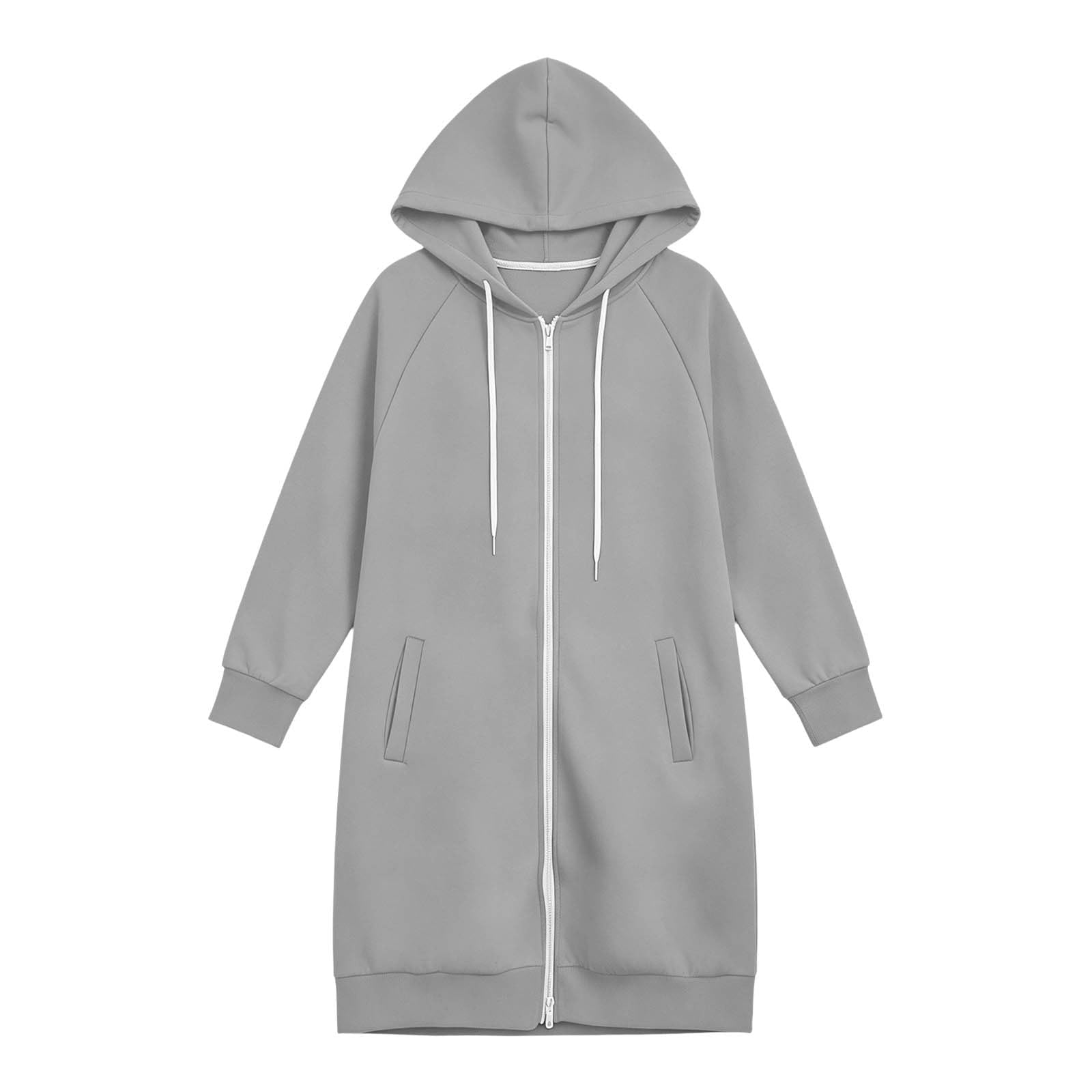 Winterjacke Damen Lang Sweatjacke Mit Kapuze Sweatshirtjacke Casual