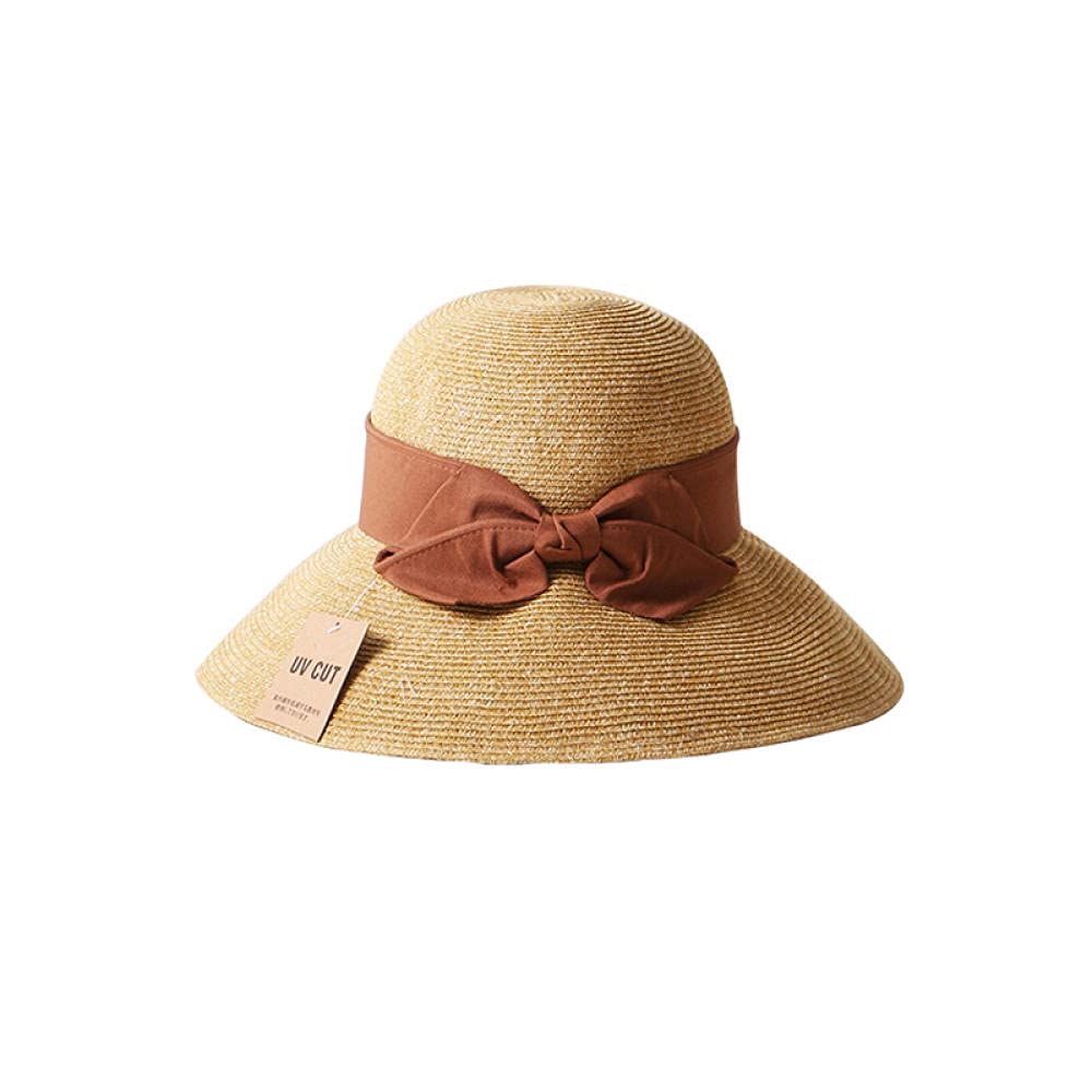 Sonnenhut Strohhut Hut Damen Frauen Strohhüte Verstellbare Breite Krempe Sonnenschutz Strand Fischerhut Big Bow Ribbon
