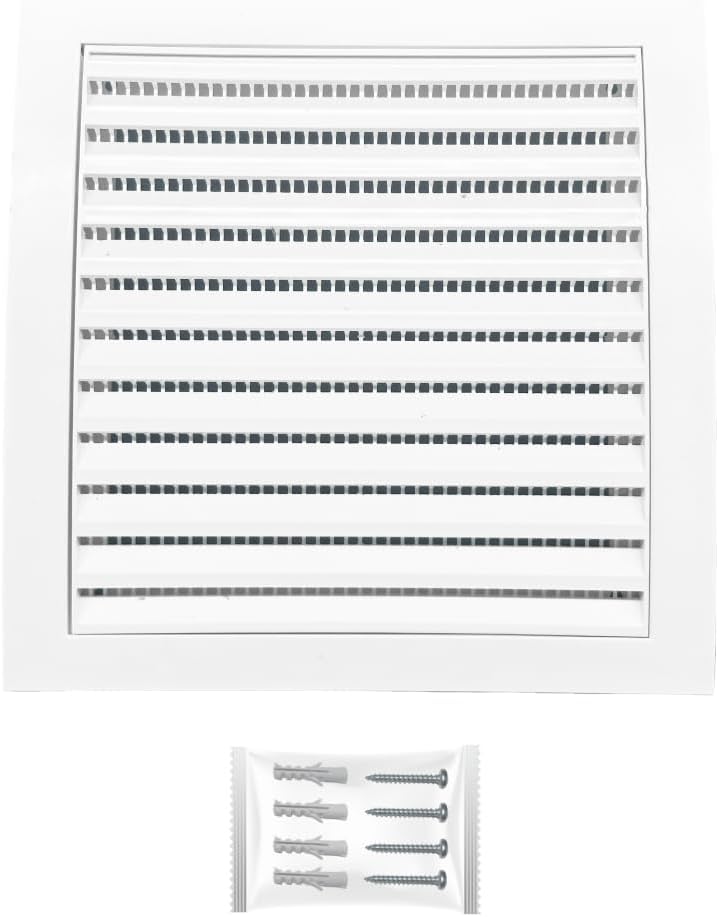 H&C VENT White Ventilation Grille with Insect protection 3,8 x 5,8 Inch