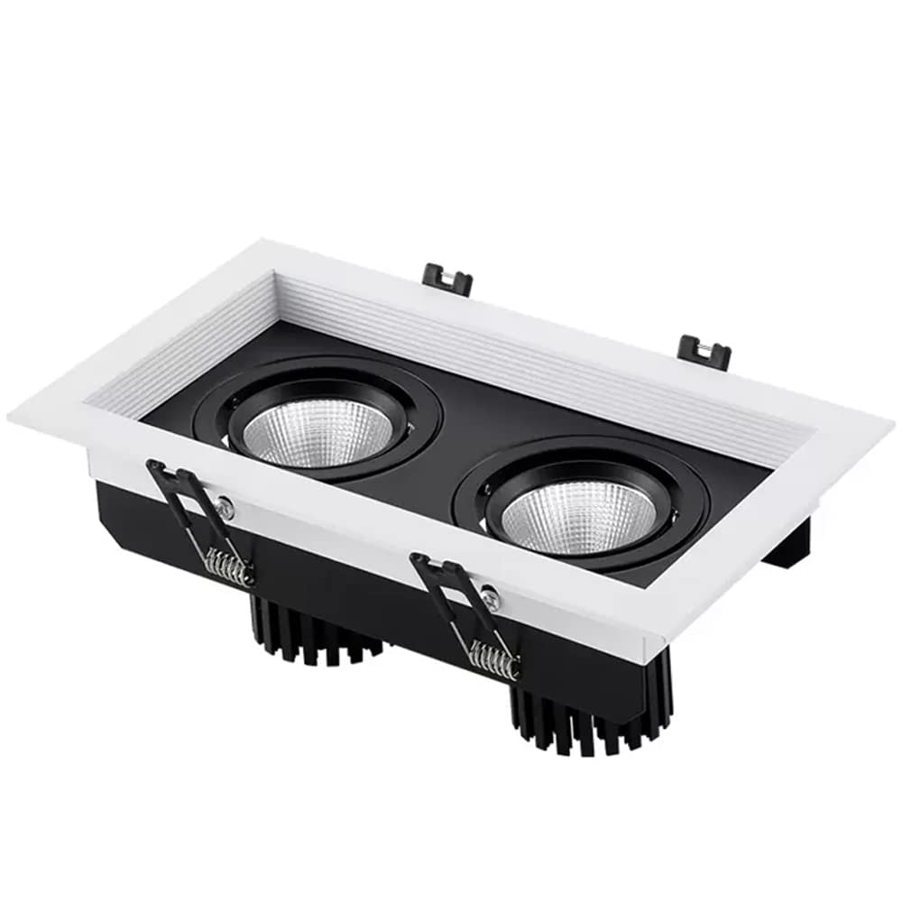 GTHTUHFD 10W,14W,20W,24W Adjustable Angle Recessed Led Downlight, Swivel Bull'S Eye Can Lights Lights,2 Heads Retrofit Gimbal Spotlights 3000K | 4000K | 6000K,24w-6000k