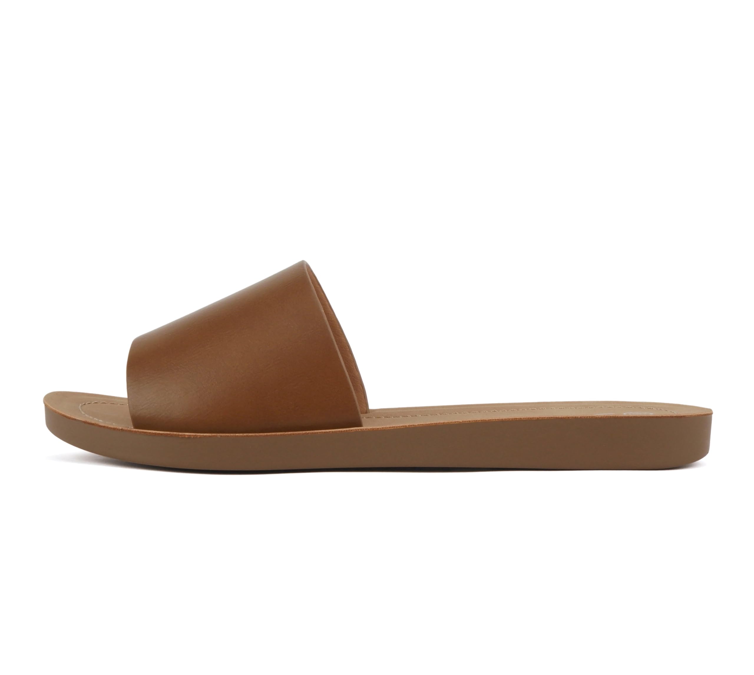 Soda Shoes Efron-S Women Flip Flops Basic Plain Slippers Slip On Sandals Slides Casual Peep Toe Beach