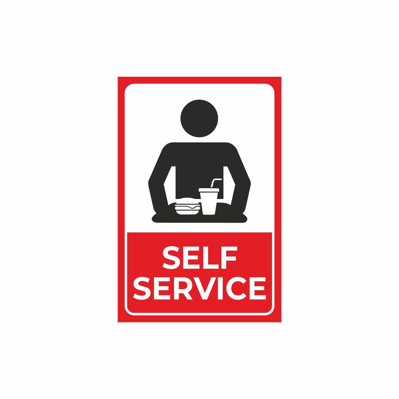 Self Service Signage (5mm, Red)