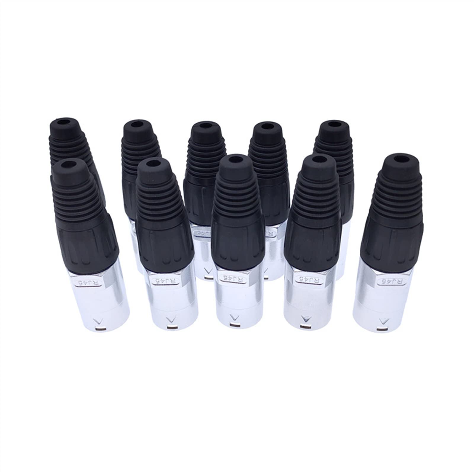 8p8c RJ45 złącze robocze sieciowe IP65 D gniazdo panel Ethernet złącze 10 szt. (10 x czarna wtyczka)