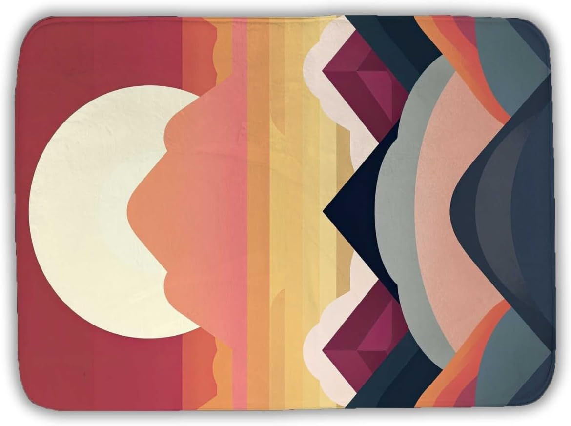 Begin Home Decor C1BM1724BOU6WE 17 x 24 in. Symmetrical Mountain - Pattern Office Bath Mat